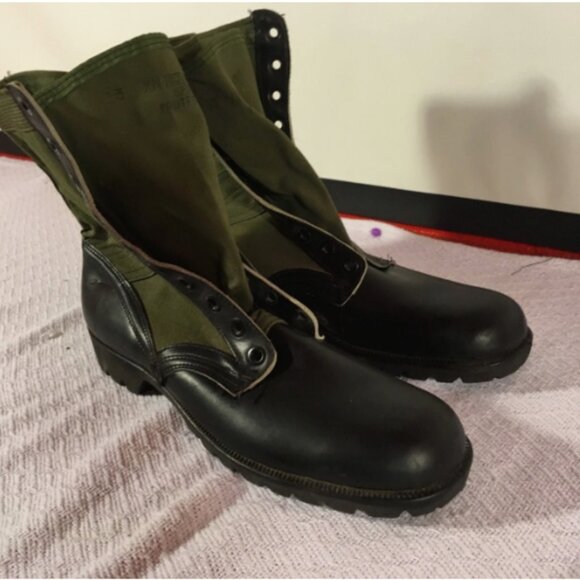 VIETNAM 1960s CIC H/W SPIKE PROTECTED GREEN JUNGLE COMBAT sz13XN BOOTS SI 587 main image 5